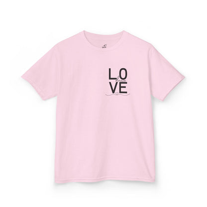 "LOVE Dance" Youth Short Sleeve Tee – Script Letter Graphic Dance Lover T-Shirt