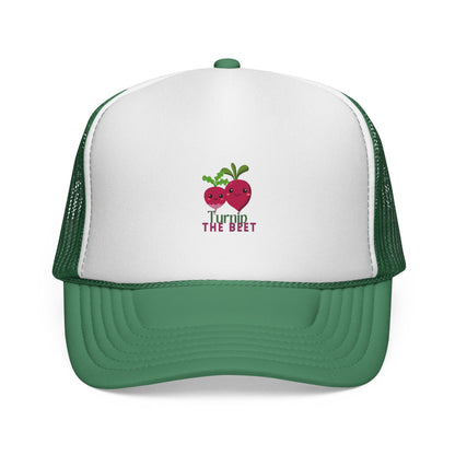 "Turnip the Beet" Funny Dance-Inspired Trucker Hat – Unisex Veggie Graphic Cap for Dancers & Foodie Fans