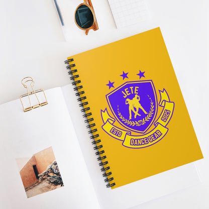 "Jeté Dance Gear" Spiral Notebook – Collegiate-Inspired Dance Journal with Colorful Graphic for Dancers, Students & Choreographers