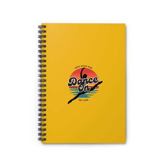 "Keep Calm and Dance On" Spiral Notebook – Retro Dance Journal with Colorful Graphic for Dancers, Students & Creative Writers