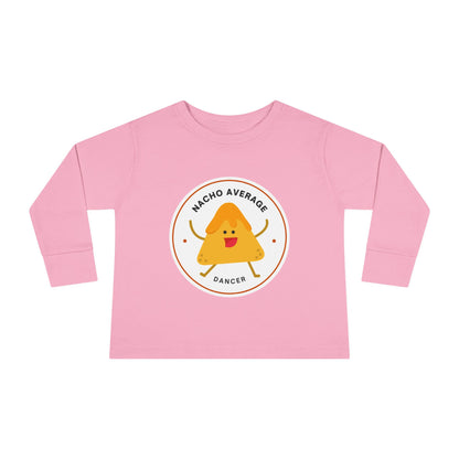 "Nacho Average Dancer" Toddler Dance T-Shirt – Cute Nacho Graphic Long Sleeve Tee for Kids
