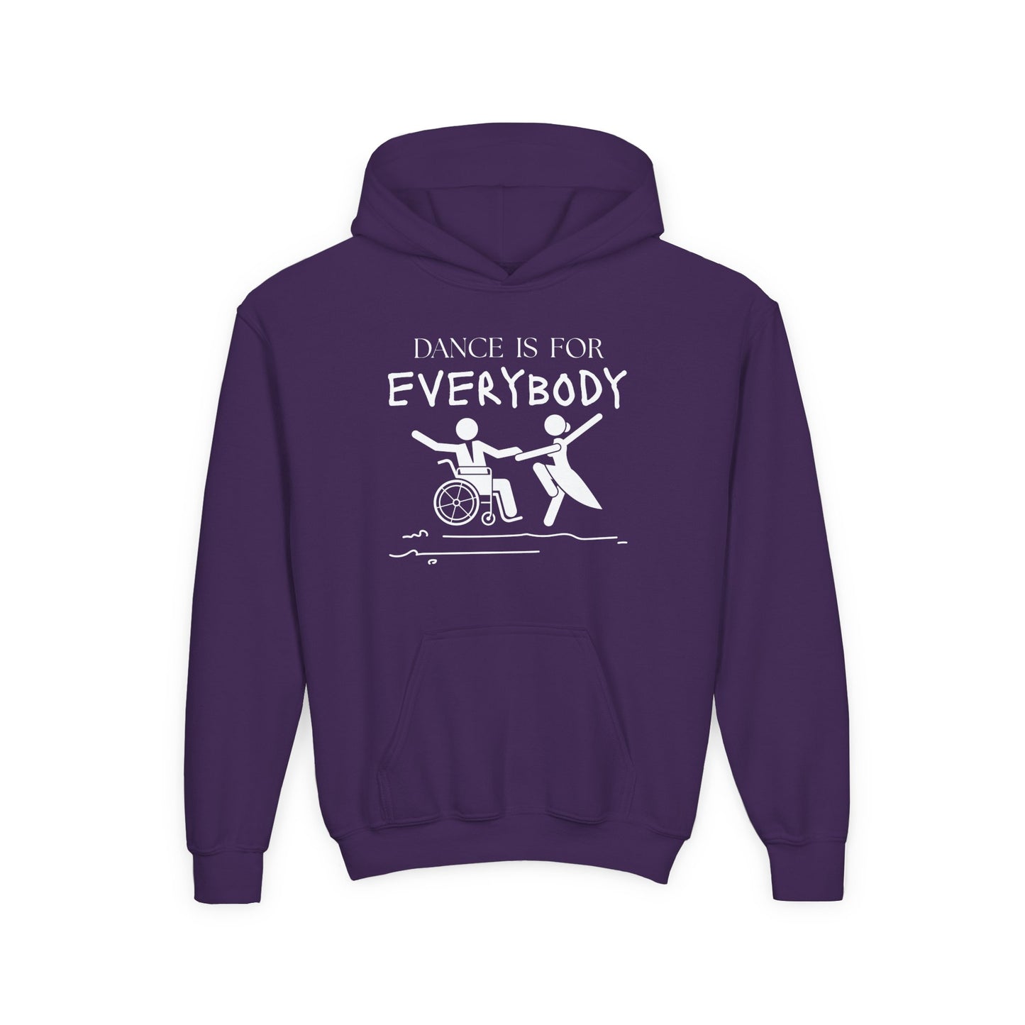 “Dance Is for Everybody” Unisex Youth Hoodie – Inclusive Dance Hoodie for Kids & Teens, Personalized with Name or Studio