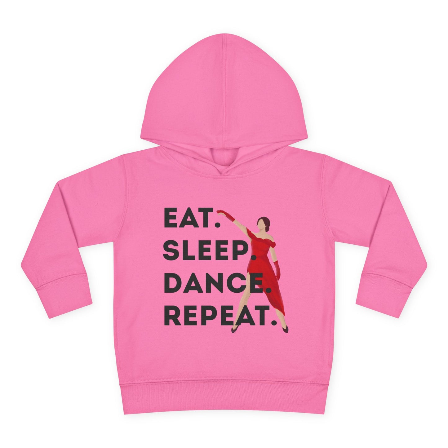 "Eat Sleep Dance Repeat" Toddler Dance Hoodie – Bold Dancer Graphic Fleece Pullover for Kids