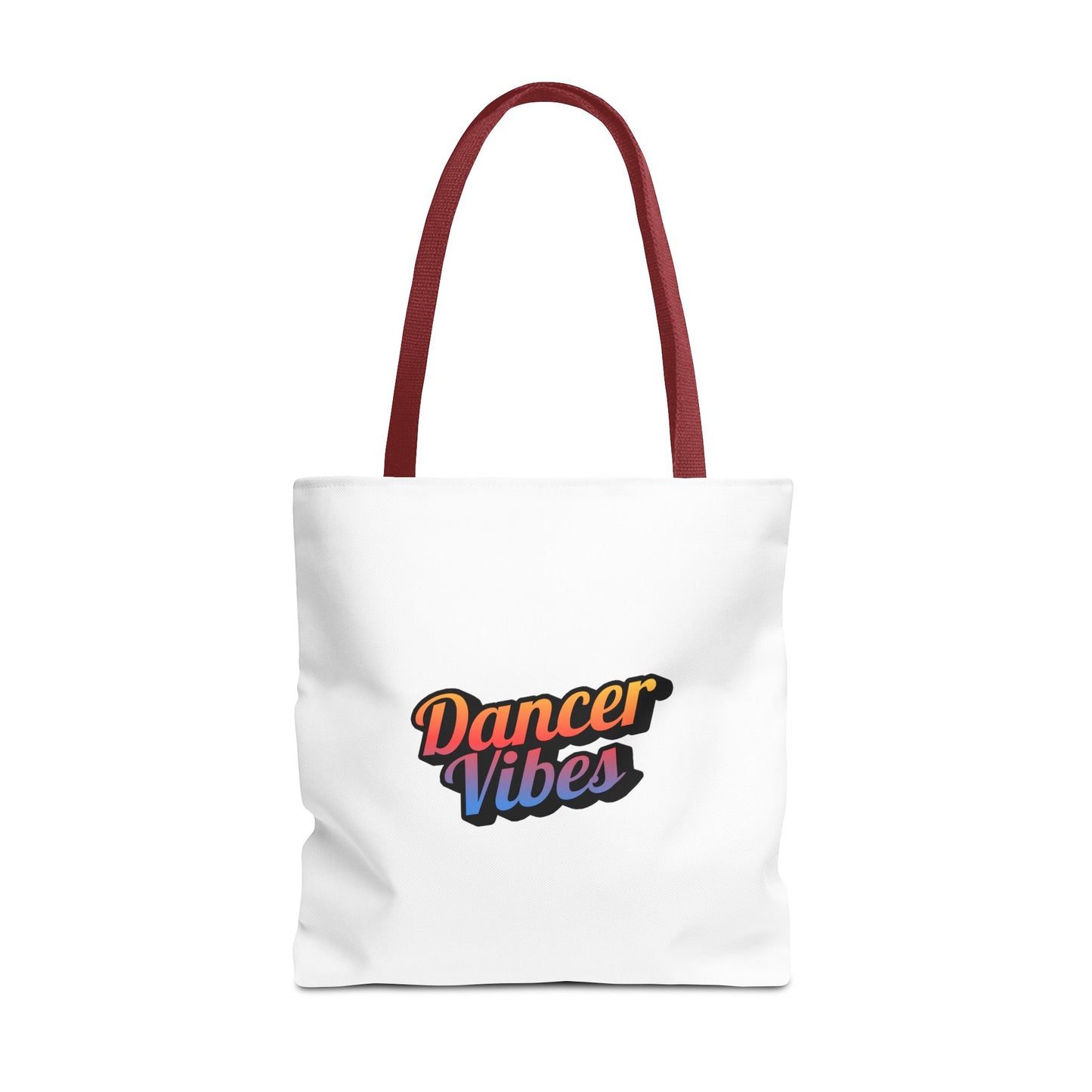 "Dancer Vibes" Canvas Tote Bag – Bold Dance-Themed Text Graphic Bag for Dancers, Students & Everyday Use