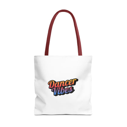 "Dancer Vibes" Canvas Tote Bag – Bold Dance-Themed Text Graphic Bag for Dancers, Students & Everyday Use