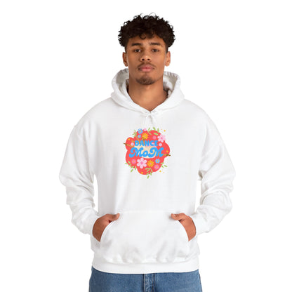 "Dance Mom" Superhero Hoodie – Floral Front Graphic & Fun Back Design | Unisex Hooded Sweatshirt for Proud Dance Parents