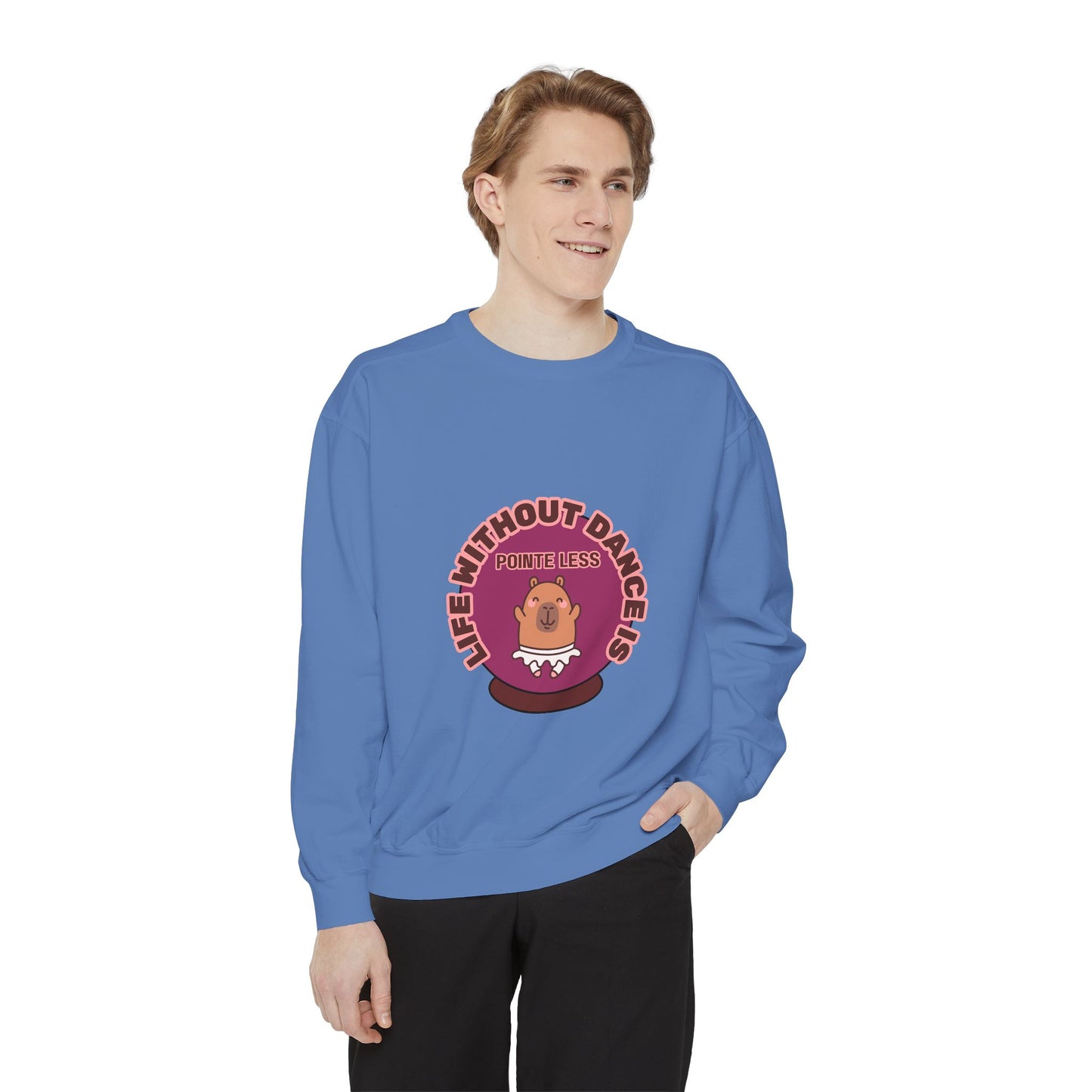 "Life Without Dance Is Pointeless" Unisex Lightweight Crewneck Sweatshirt – Bold Retro Ballet Pun Graphic Pullover for Dancers & Dance Lovers