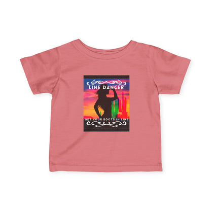 "Line Dancer, Get Your Boots in Line" Western-Inspired Graphic – Infant Fine Jersey Dance Tee