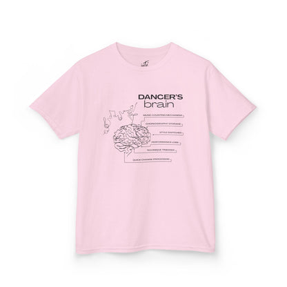“Dancer’s Brain” Youth Short Sleeve Tee with Funny Dance Brain Graphic – Personalized Dance T-Shirt for Kids & Teens, Custom Name or Studio Option