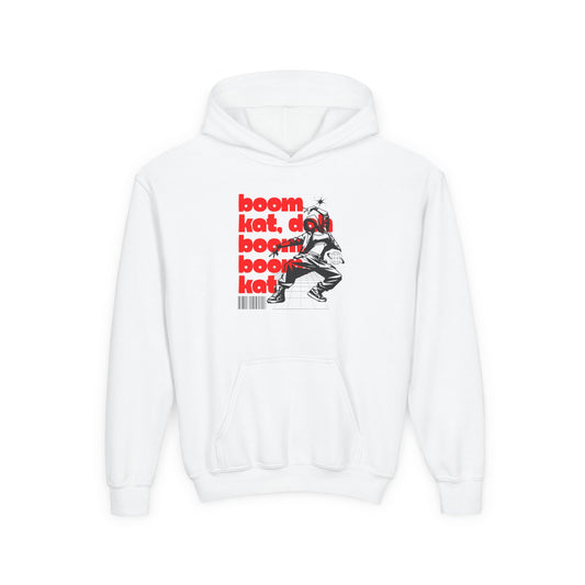 “Boom Kat” Bold Streetwear-Inspired Dance Graphic | Unisex Youth Hoodie – Hip-Hop & Jazz Dance Hoodie for Kids & Young Performers
