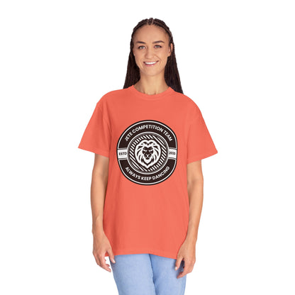 "Jeté Competition Team,  Always Keep Dancing" Unisex Garment-Dyed T-Shirt – Collegiate-Style Dance Graphic Tee – Shirt for Dancers & Teams