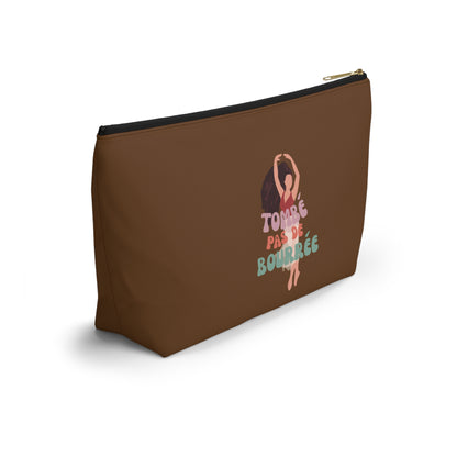 "Tombé Pas de Bourrée" Makeup Bag – Elegant Ballet Dancer Graphic – Ballet-Themed Zipper Pouch for Cosmetics, Accessories & Dance Gifts