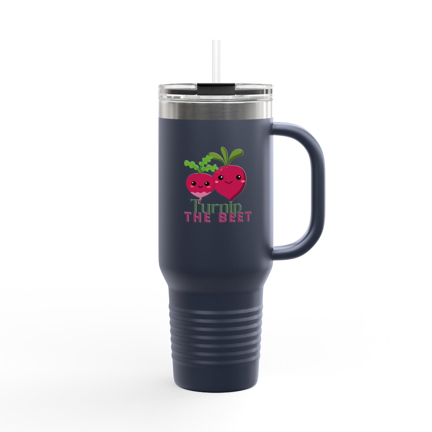 "Turnip the Beet" 40oz Insulated Travel Mug – Cute Veggie Dance Pun Tumbler for Music & Dance Lovers | Jete Shop 🥬🎶✨