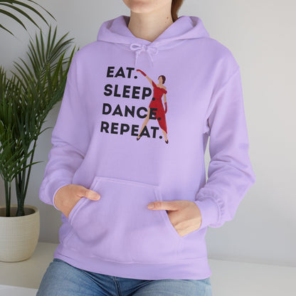 "Eat Sleep Dance Repeat" Unisex Dance Hoodie – Bold Graphic Sweatshirt for Dancers