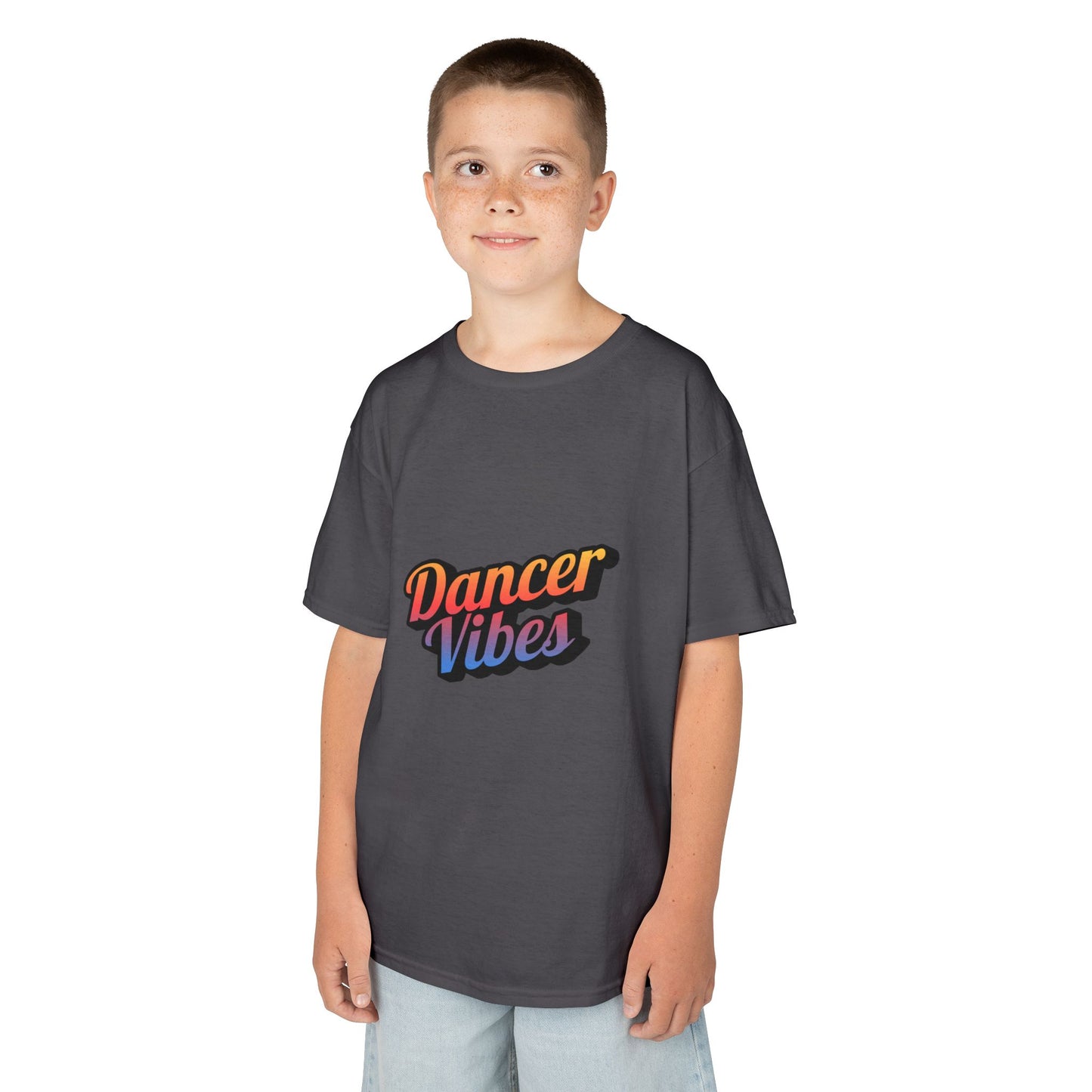 “Dancer Vibes” Colorful Graphic Tee for Kids | Dance-Themed Short Sleeve Shirt - Youth Dance T-Shirt