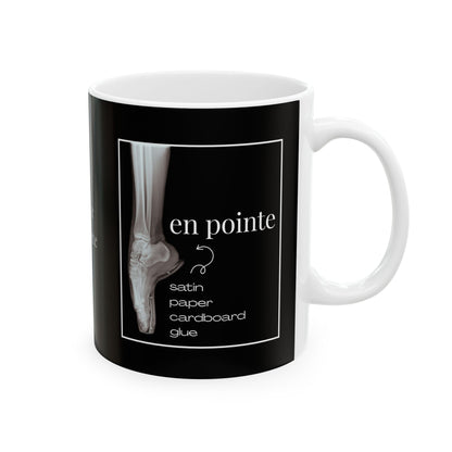 “I Dance En Pointe” Accent Coffee Mug – Ballet-Themed Personalized Mug with X-Ray Foot Design for Dancers, Teachers, and Ballet Lovers