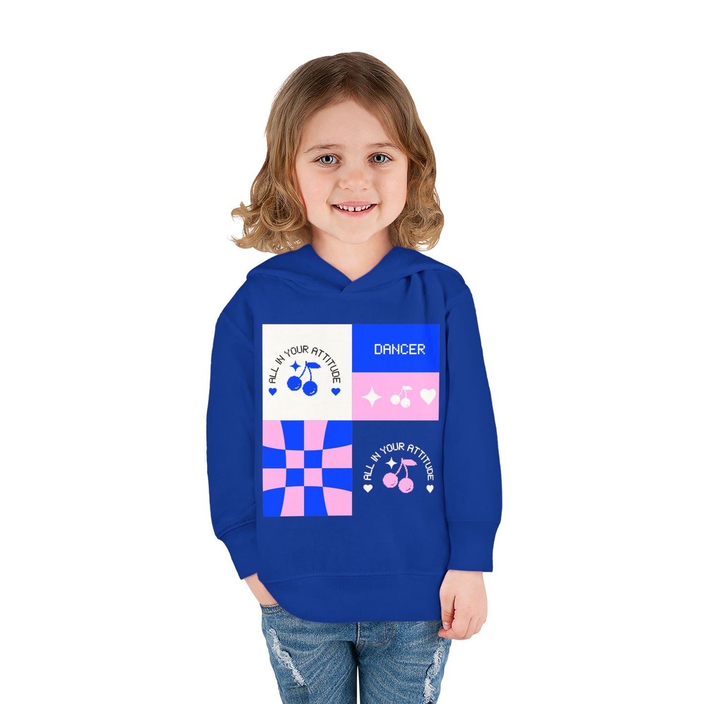 "Dancer – All in Your Attitude" Toddler Pullover Hoodie – Retro Dance Graphic Fleece Sweatshirt for Kids