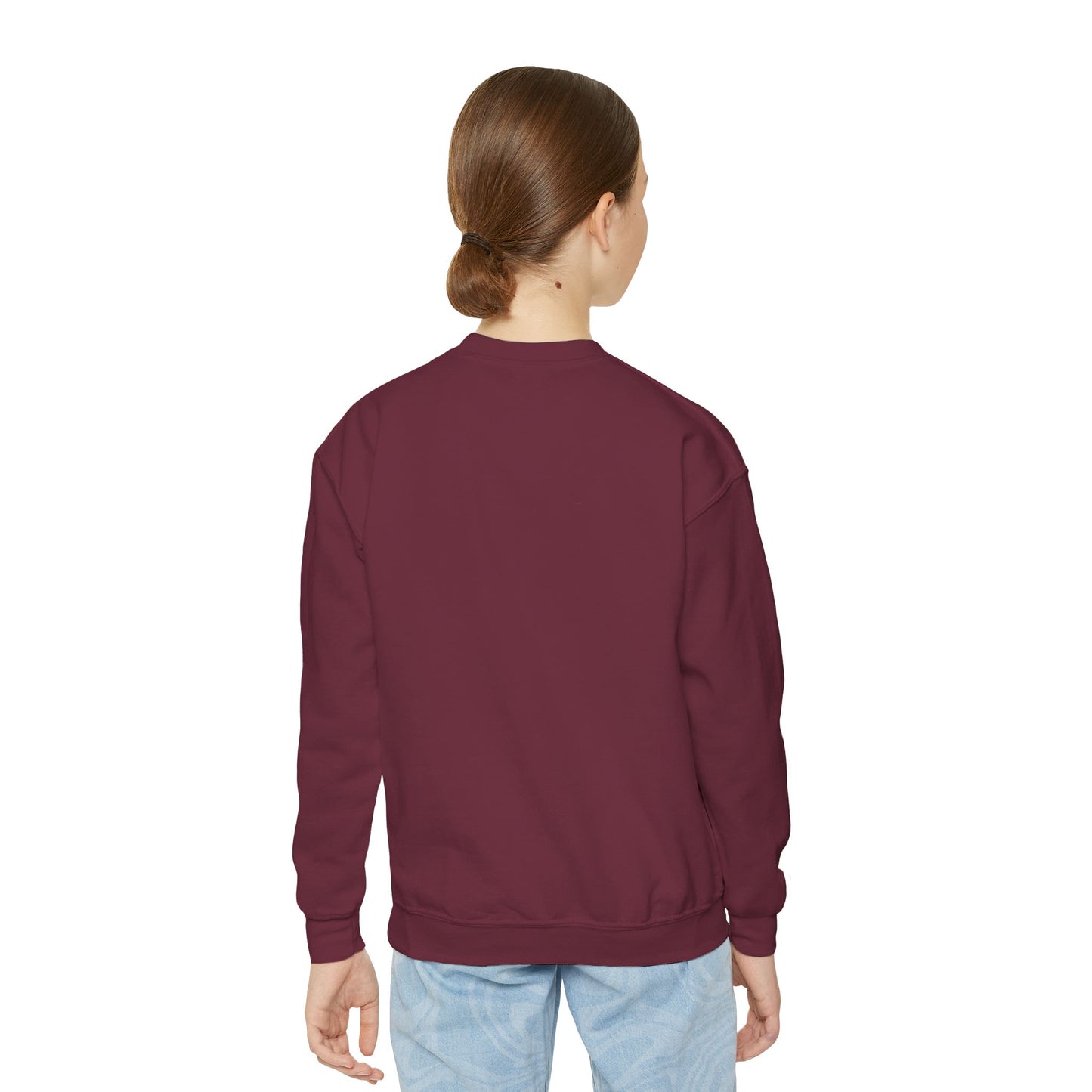 "Jeté Competition Team - Always Keep Dancing" Youth Crewneck Sweatshirt – Bold Collegiate-Inspired Dance Graphic Pullover for Kids and Teens