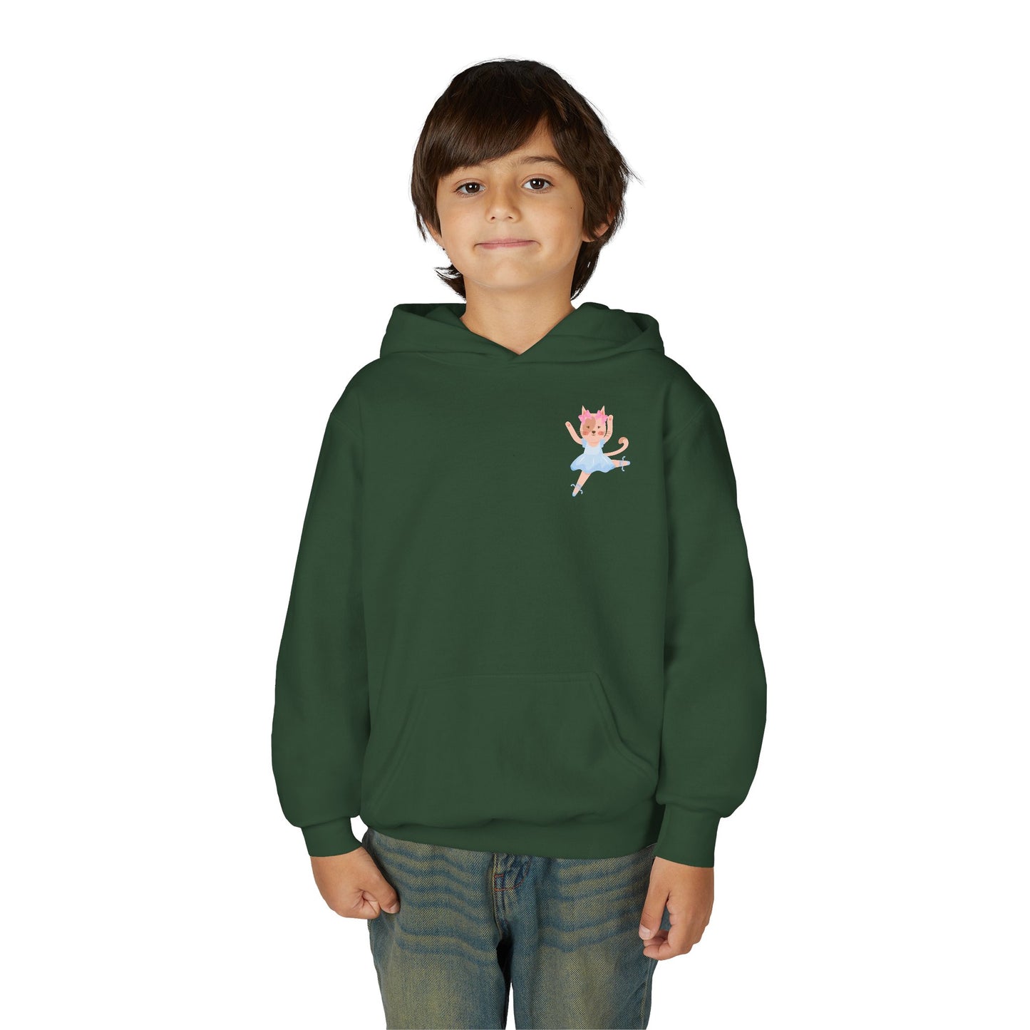 “Every Meow & Then I Dance” Adorable Dancing Cat Graphic | Cute Cat Dance Hoodie for Kids & Young Ballet Enthusiasts - Unisex Youth Hoodie