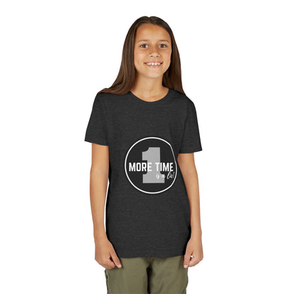“One More Time is a Lie” Bold Emblem Dancer Graphic T-Shirt for Kids – Funny Dance Rehearsal Shirt - Youth Dance Tee