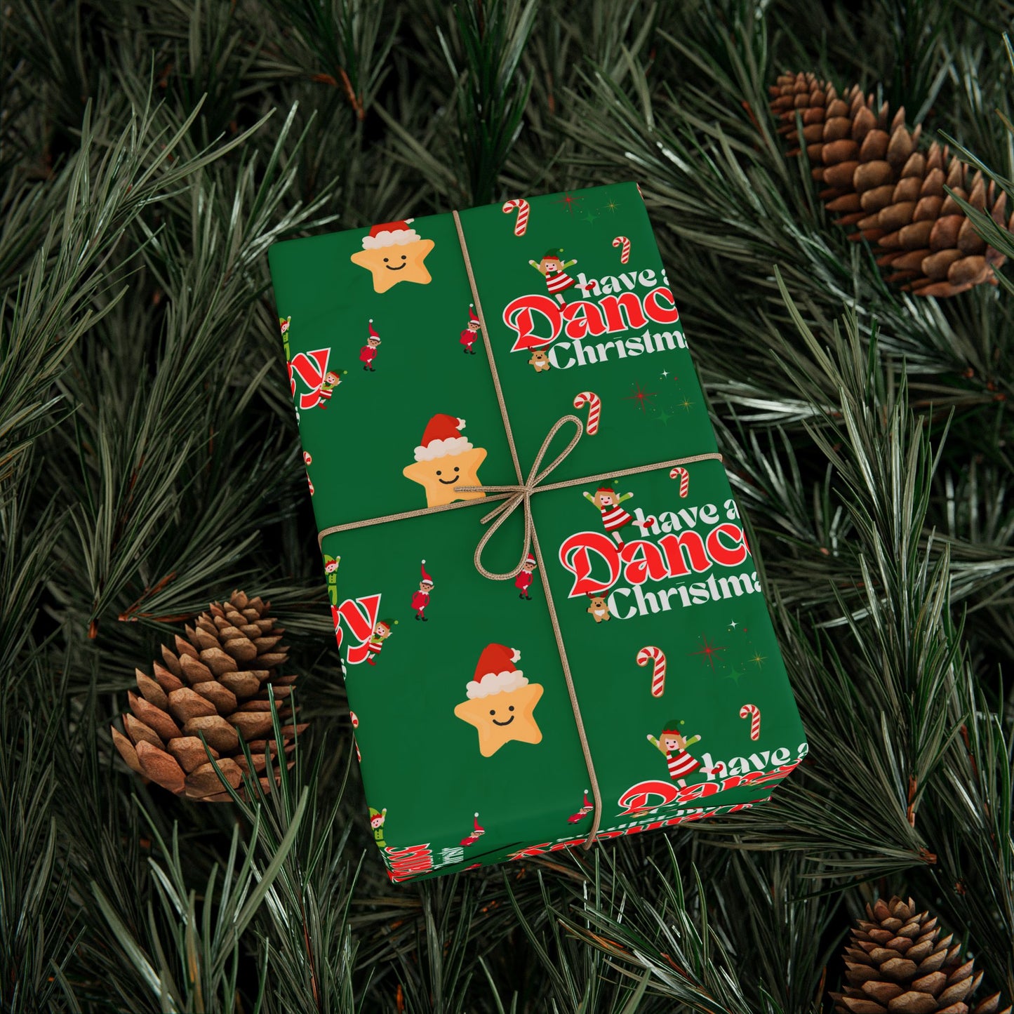 “Have a Dancey Christmas” Wrapping Paper – Festive Holiday Dance Gift Wrap with Ballet & Dance-Themed Design, Perfect for Dancers and Studios