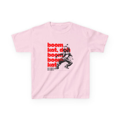 “Boom Kat Youth Short Sleeve Dance T-Shirt – Bold Streetwear-Inspired Graphic Tee for Kids