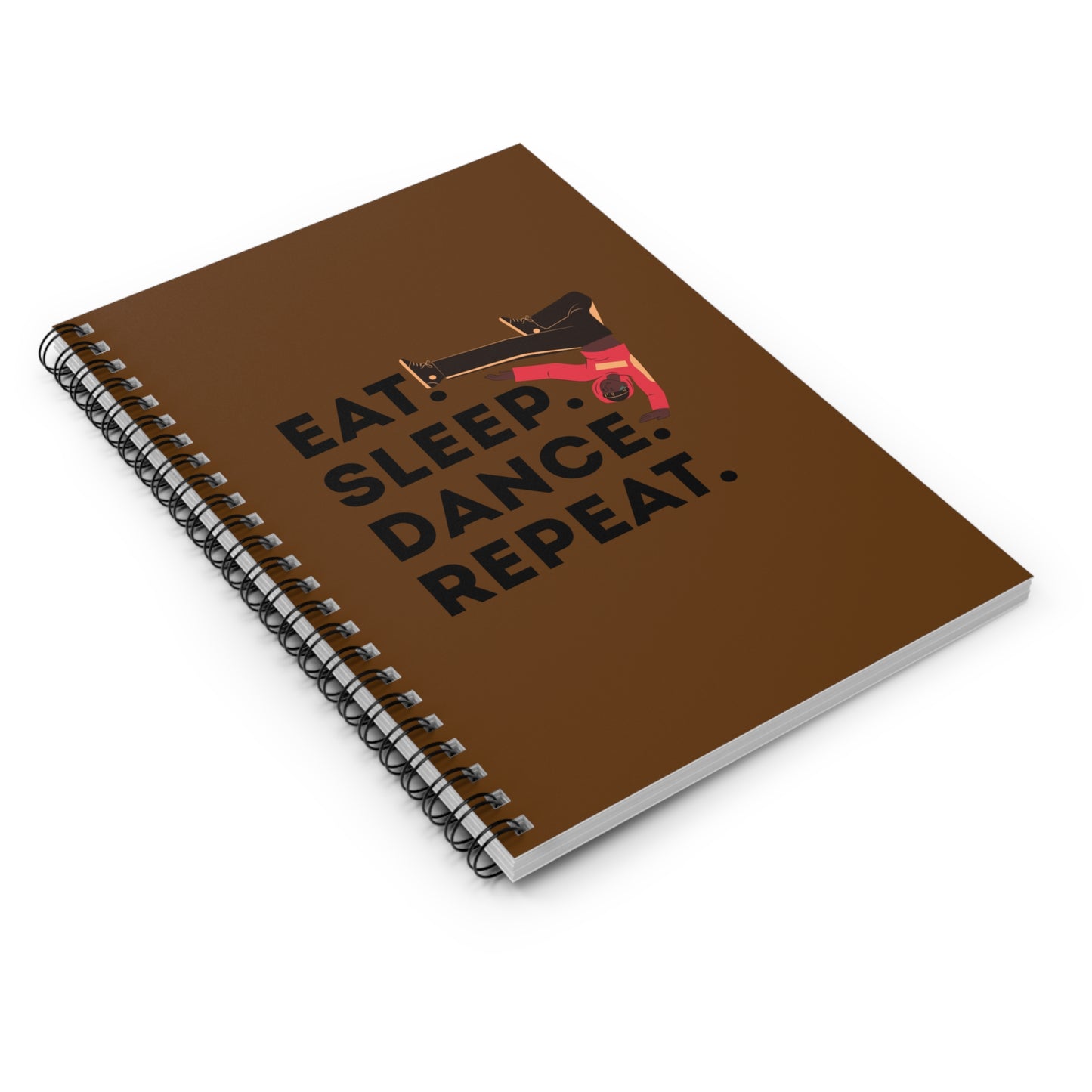 "Eat, Sleep, Dance, Repeat" Spiral Notebook – Bold B-Boy Dance Journal for Breakdancers, Hip Hop Dancers & Street Style Lovers