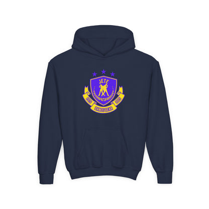 "Jeté Dance Gear" Youth Hooded Sweatshirt – Collegiate-Inspired Dance Team Graphic Hoodie for Kids and Teens