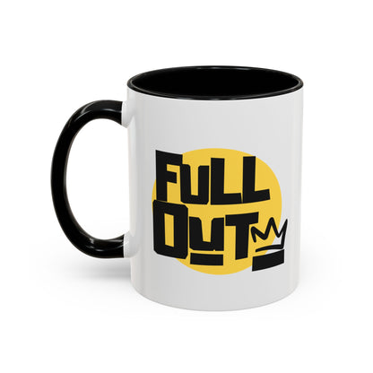 "Full Out" Accent Coffee Mug – Streetwear Dance Mug with Crown Graphic for Dancers