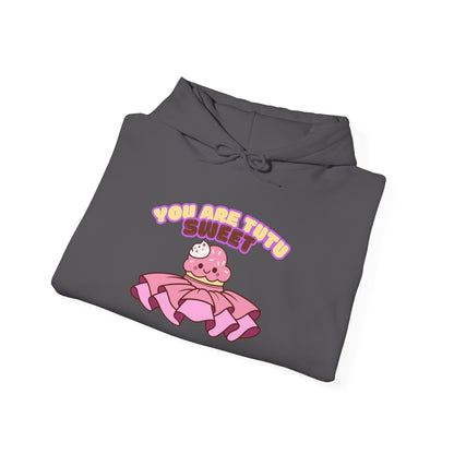 "You Are Tutu Sweet" Unisex Heavy Blend Hooded Sweatshirt – Kawaii Cupcake in Tutu Dance Graphic Hoodie for Adults and Teens