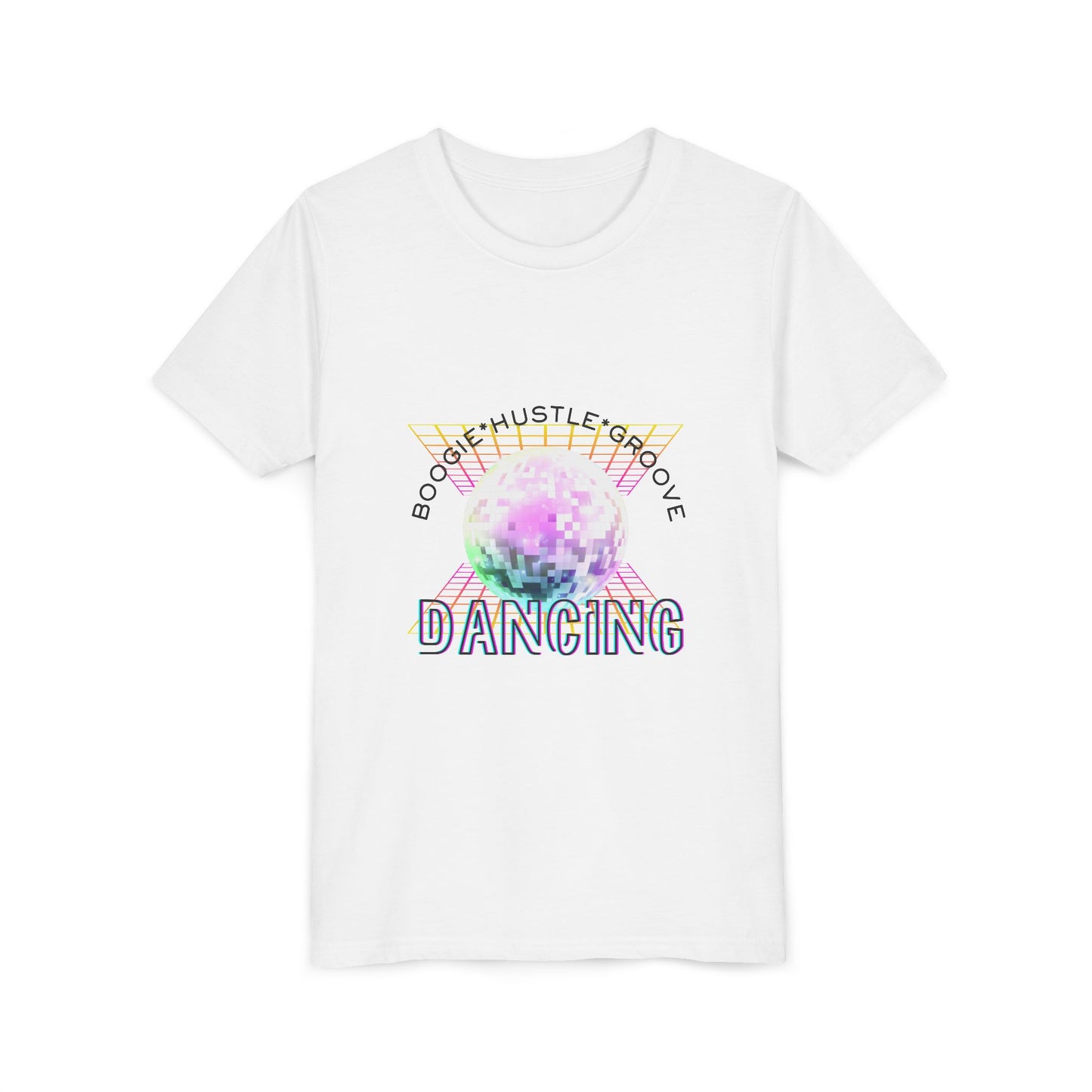 "Boogie, Hustle, Groove - Dancing" Streetwear Dance Graphic – Youth Short Sleeve Tee