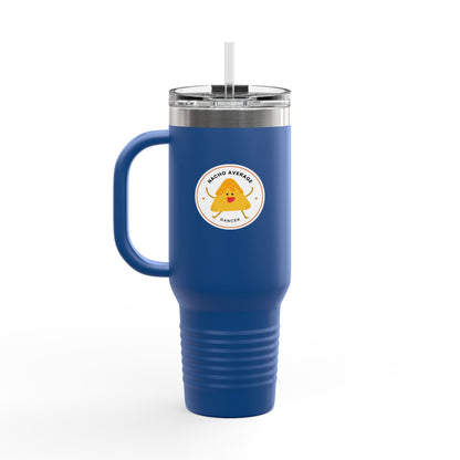 "Nacho Average Dancer" 40oz Insulated Travel Mug – Cute Kawaii Nacho Graphic Dance Tumbler for On-the-Go Hydration