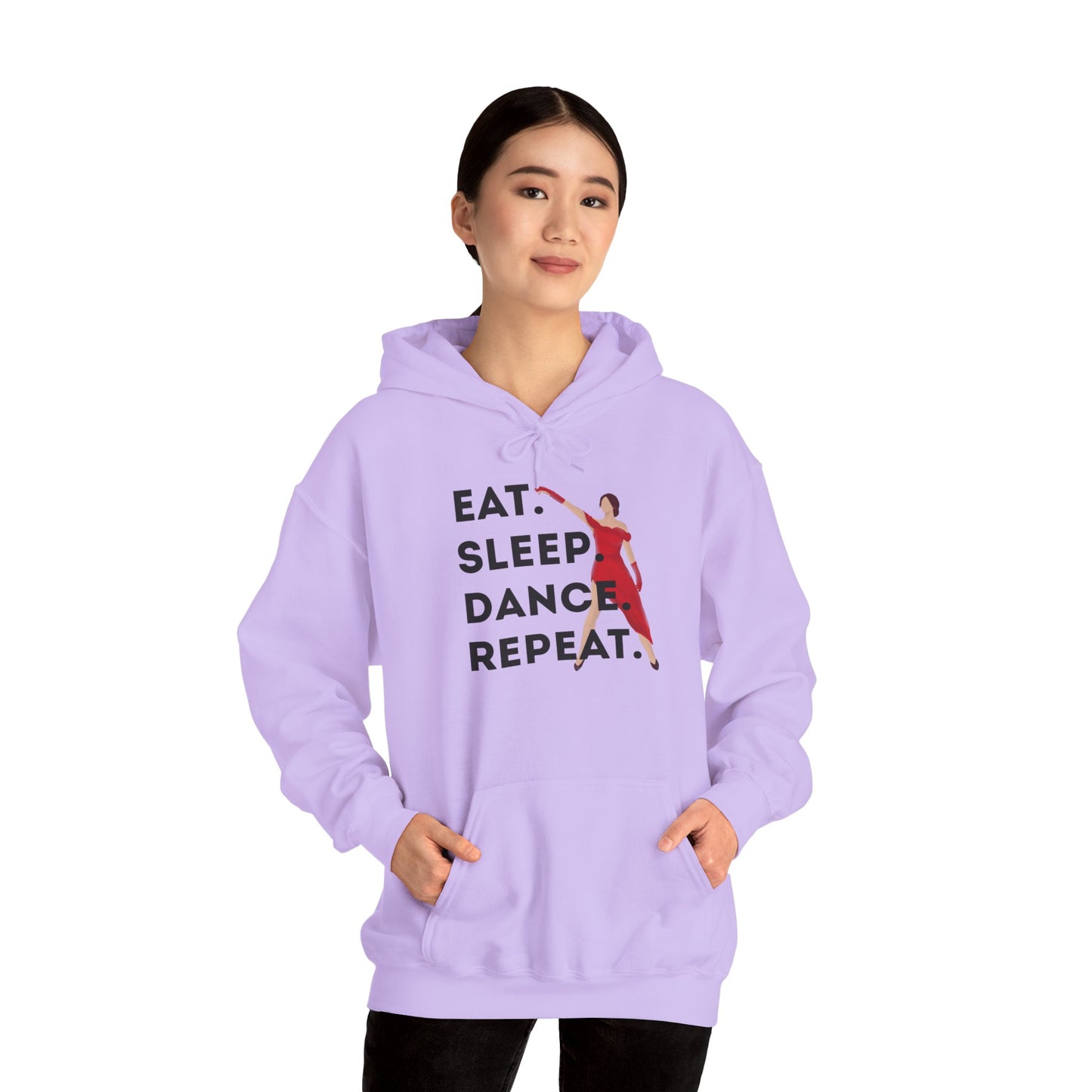"Eat Sleep Dance Repeat" Unisex Dance Hoodie – Bold Graphic Sweatshirt for Dancers