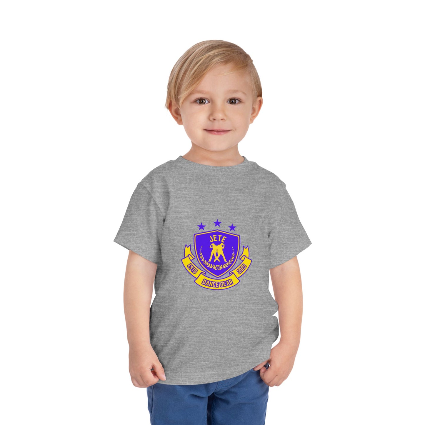 "Jeté Dance Gear" Toddler Dance T-Shirt – Collegiate-Inspired Dancer Graphic Short Sleeve Tee for Kids