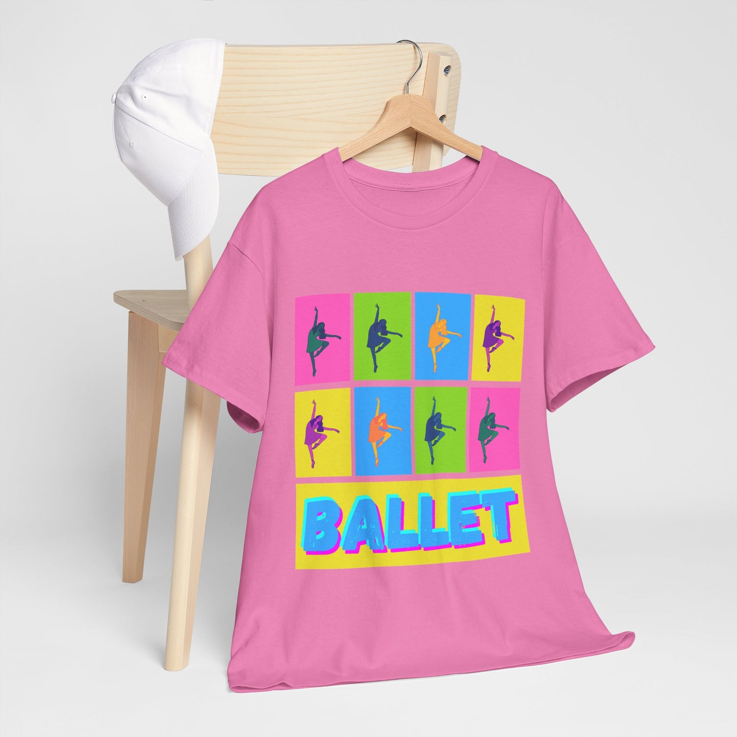 "Ballet" Pop Art Inspired Dance Graphic Unisex Heavy Cotton Tee – Artistic Ballet Dancer T-Shirt for Dance Lovers