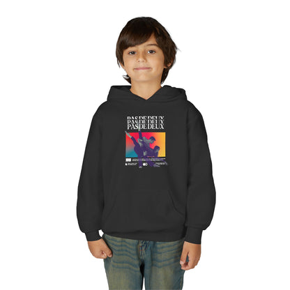 “Pas De Deux” Ballet Term Definition with Pair of Dancers Graphic | Unisex Youth Hoodie – Streetwear-Inspired Ballet Dance Hoodie for Kids & Young Performers