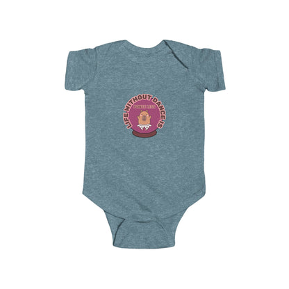 "Life Without Dance is Pointeless" Infant Short Sleeve Bodysuit – Retro Dance Graphic Baby Outfit for Ballet-Loving Families