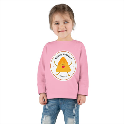 "Nacho Average Dancer" Toddler Dance T-Shirt – Cute Nacho Graphic Long Sleeve Tee for Kids