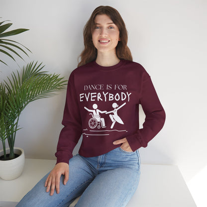 “Dance Is for Everybody” Inclusive Dance Sweatshirt – Unisex Heavy Blend Crewneck with Optional Name or Studio Personalization