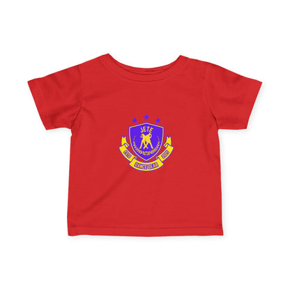 "Jeté Dance Gear" Infant Dance T-Shirt – Collegiate-Inspired Dancer Graphic Short Sleeve Tee for Babies