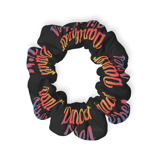 “Dancer Vibes” Scrunchie – Colorful Text Dance Hair Accessory for Performers and Dance Lovers