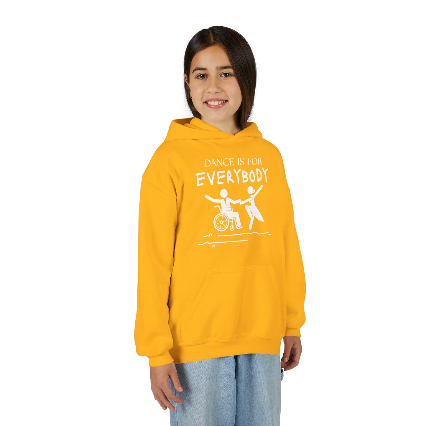 “Dance Is for Everybody” Unisex Youth Hoodie – Inclusive Dance Hoodie for Kids & Teens, Personalized with Name or Studio