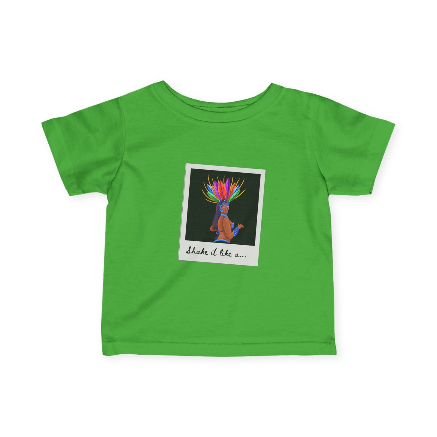 "Shake It Like a..." Carnival Samba Dancer Infant Fine Jersey Tee – Fun Baby Dance T-Shirt with Festival-Inspired Graphic