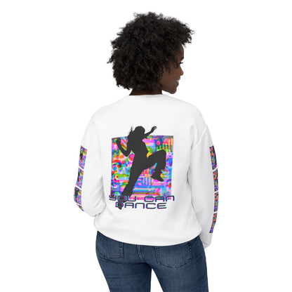 Levels Premium Collection Dance Crewneck Sweatshirt – Vibrant Unisex Streetwear Pullover with "Levels Pictures Textures" Front Text and Dancer Silhouettes on Sleeves