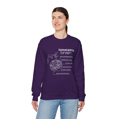 “Dancer’s Brain” Funny Dance Anatomy Sweatshirt – Unisex Heavy Blend Crewneck with Optional Name or Studio Personalization