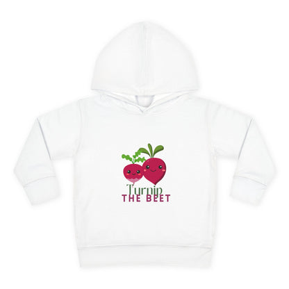 "Turnip the Beet "Toddler Pullover Hoodie – Cute Vegetable Dance Pun Graphic Fleece Sweatshirt for Kids
