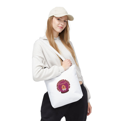 "Life Without Dance Is Pointeless" Capybara Canvas Tote Bag – Funny Dance Pun Tote for Dancers & Animal Lovers