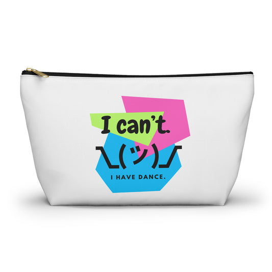 "I Can’t. I Have Dance." Makeup Bag – Retro 80s-Inspired Emoji Graphic – Fun Dance-Themed Zipper Pouch for Cosmetics, Accessories & Gifts