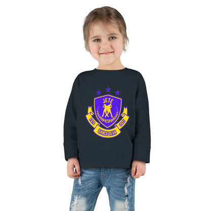 "Jeté Dance Gear" Toddler Dance T-Shirt – Collegiate-Inspired Dancer Graphic Long Sleeve Tee for Kids