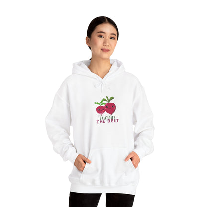 "Turnip the Beet" Unisex Hooded Sweatshirt – Funny Dance Pun Hoodie with Cute Veggie Graphic | Cozy Gift for Dancers & Foodie Fans